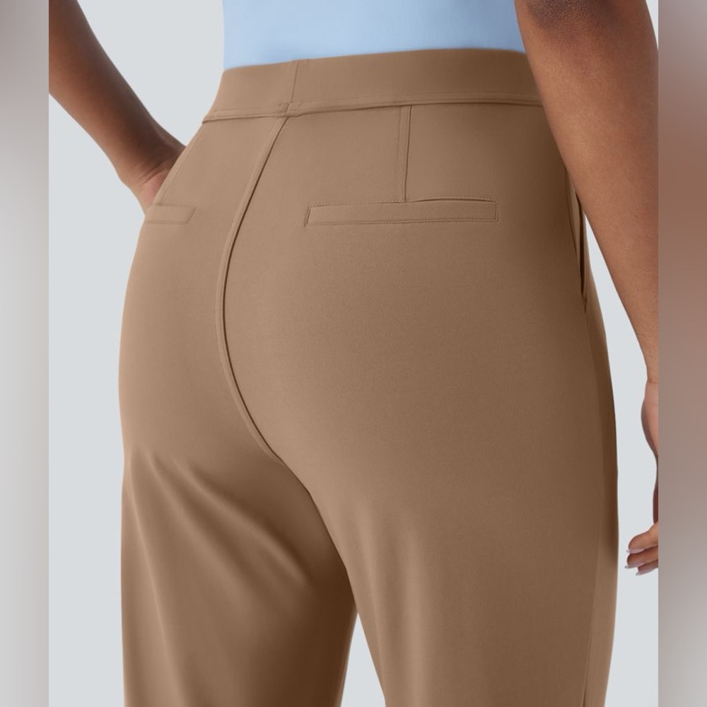 High Waisted Pocket Ankle Length Tapered Work Pants - Picture 10 of 16